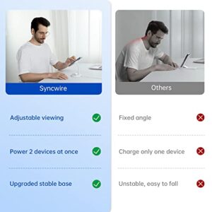 Syncwire Wireless Charging Stand - 2 in 1 Free Rotation Magnetic Charger Station for MagSafe iPhone 14, 13, 12 Pro Max, Pro, Mini, Plus, AirPods