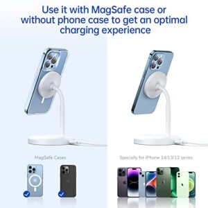 Syncwire Wireless Charging Stand - 2 in 1 Free Rotation Magnetic Charger Station for MagSafe iPhone 14, 13, 12 Pro Max, Pro, Mini, Plus, AirPods