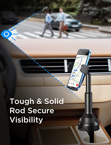 LISEN Cup Holder Phone Mount Holder No Shaking Cup Phone Holder for Car Rock Solid Car Phone Holder Mount for Cars, Trucks, SUVs etc, Compatible with iPhone 14 13 Plus Pro Max Samsung All 4-7'' Phones