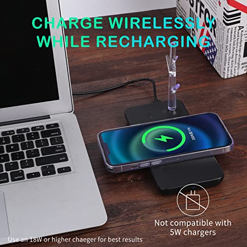 PELTEFLU Wireless Charger with Shelf, Upgraded Designed Fast Wireless Charger Compatible All Phones with Wireless Charging Function - Pink