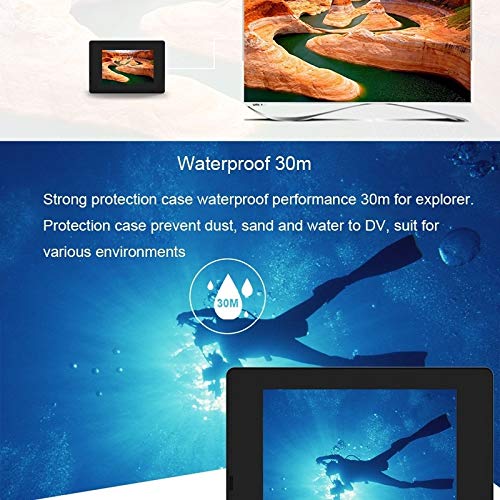 Multi-Function Shooting HF40 Sport Camera with 30m Waterproof Case, Generalplus 6624, 2.0 inch LCD Screen(Black/Gold) (Color : Blue)