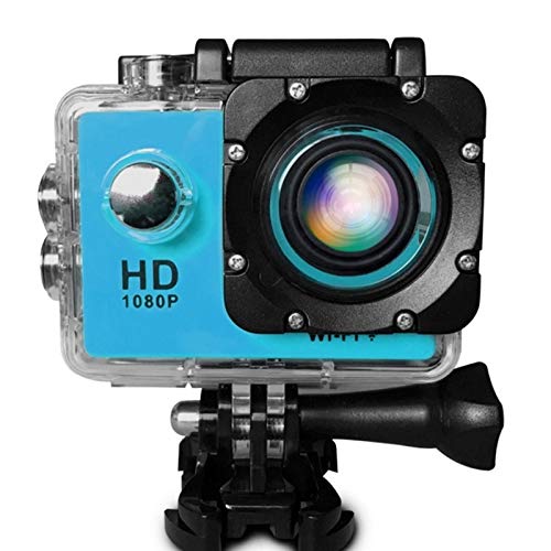 Multi-Function Shooting HF40 Sport Camera with 30m Waterproof Case, Generalplus 6624, 2.0 inch LCD Screen(Black/Gold) (Color : Blue)