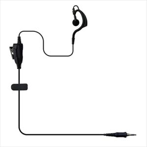 monicona g shape ear hook earpiece in-line ptt mic earphone headset for motorola evx-s24 yaese vx-6r ft-270r icom ic-4300l ic-m25 standard horizon hx320 hx210 hx40 hx890 two way radio replace mh-89a4b