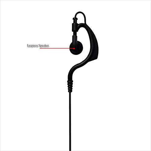 MONICONA G Shape Ear Hook Earpiece In-line PTT Mic Earphone Headset for Motorola EVX-S24 Yaese VX-6R FT-270R Icom IC-4300L IC-M25 Standard Horizon HX320 HX210 HX40 HX890 Two Way Radio Replace MH-89A4B