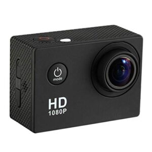 multi-function shooting hf40 sport camera with 30m waterproof case, generalplus 6624, 2.0 inch lcd screen(black/gold) (color : black)