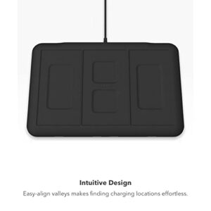 mophie 4-in-1 Wireless Charging Mat for Apple iPhone, AirPods & Watch, Samsung Galaxy, Google Pixel, and All Qi-Enabled Devices, Additional USB-A Port, Intuitive Design, Includes Apple Watch Adapter