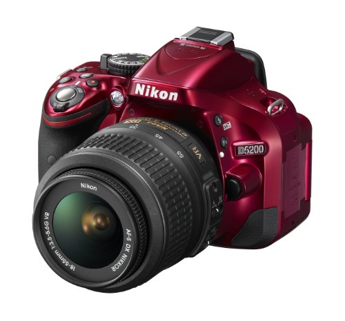 Nikon D5200 CMOS DSLR with 18-55mm f/3.5-5.6 AF-S NIKKOR Zoom Lens (Red) (Discontinued by Manufacturer)