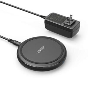 Anker Wireless Charger with Power Adapter, PowerWave II Pad, Qi-Certified 15W Max Fast Wireless Charging Pad for iPhone 14/14 Pro/14 Pro Max/13/13 Pro Max, Galaxy S10 S9 S8, Note 10 Note 9 & More