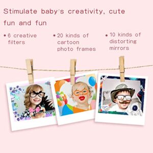 Toddler Camera, Cartoon Digital Camera 1-4x Music Play for Birthday Christmas, Thanksgiving for Timing Playback Games, Photo Sticker(Blue)