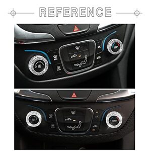 1797 for Chevy Chevrolet Equinox Accessories 2018-2022 Bling AC Knobs Caps Ring Air Conditioner Radio Volume Covers Stickers Decals Silver Crystal Pack of 2