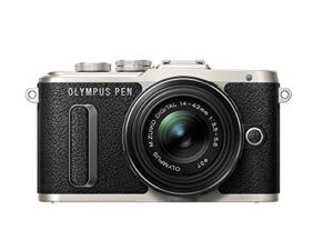 olympus pen e-pl8 black body with 14-42mm iir black lens