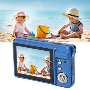 4K Compact Digital Camera, 48MP 2.7in LCD Screen Pocket Camera for Kids, 8X Zoom Rechargeable Students Vlogging Camera Support 128GB TF Card for Gifts, Beginners (Blue)