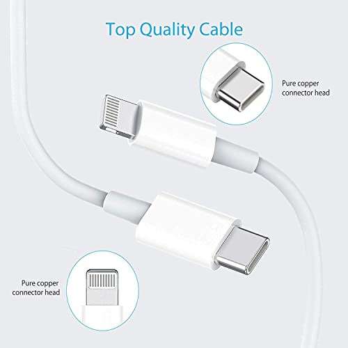 iPhone Fast Charger Cable【Apple MFi Certified】20W PD USB C Wall Charger Type C Power Adapter Lightning Cable Fasting Charging Plug Compatible with iPhone 12/12 Pro/11/XS/Max/XR/X/8 Plus/SE 2020, iPad