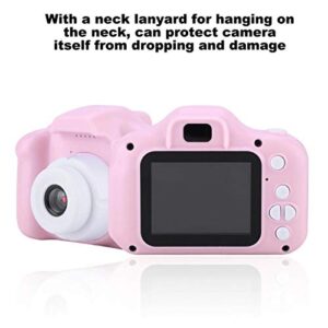 Hoseten Toy Camera, 1080P 2.0 Inch Mini Kid Video Camera Digital Gift Color Display with Neck Lanyard for Photo Taking(Pink)