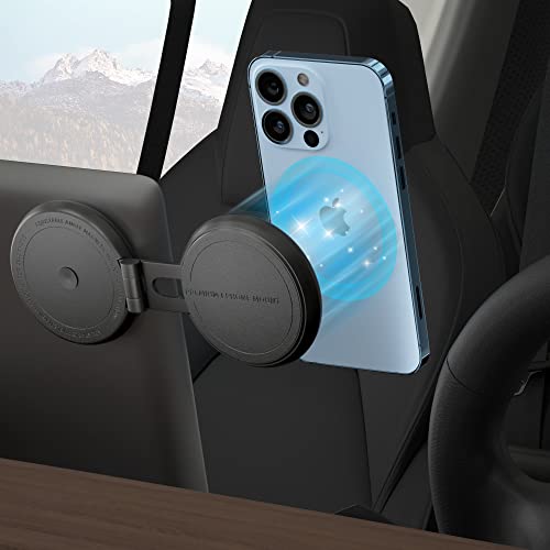 Car Phone Holder Mount for Tesla Model 3/X/Y/S, Adjustable Magnetic Car Phone Mount 360° Free Rotation Foldaway Car Mount Phone Holder for MagSafe Compatible with iPhone 12/13/14 and Other Phone-BLACK