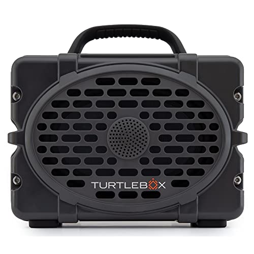 Turtlebox Gen 2: Loud! Outdoor Portable Bluetooth Speaker | Rugged, IP67, Waterproof, Impact Resistant & Dustproof (Plays to 120db, Pair 2X for True L-R Stereo), Thunderhead Gray/Black