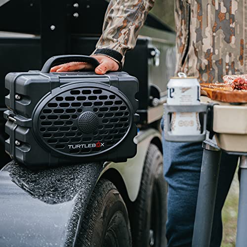 Turtlebox Gen 2: Loud! Outdoor Portable Bluetooth Speaker | Rugged, IP67, Waterproof, Impact Resistant & Dustproof (Plays to 120db, Pair 2X for True L-R Stereo), Thunderhead Gray/Black