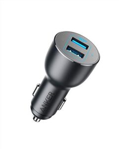 anker car charger, 36w metal dual usb car phone charger adapter, powerdrive iii 2-port 36w alloy for iphone 14 13 12 11 pro max mini x xr xs, ipad pro mini, galaxy s20/ s20+/ s10/ s10e/ s10+ and more