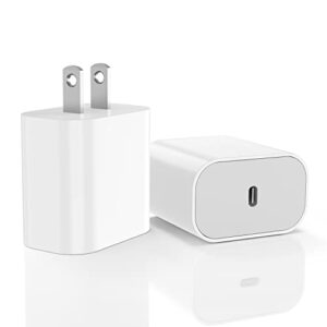 for iphone 13 14 fast charger, 2pack 20w usbc wall charger plug block with pd, usb type c power adapter brick cube for apple iphone13/13 pro/12/12 pro/12 pro max/11 pro max, ipad pro 2020-white