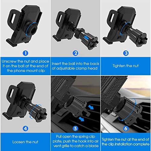 Miracase Air Vent Phone Holder for Car, Vehicle Cell Phone Mount Cradle with Adjustable Clip Compatible with iPhone 14 Series/iPhone 13 Series/iPhone 12 Series/11 Pro Max/Samsung and More