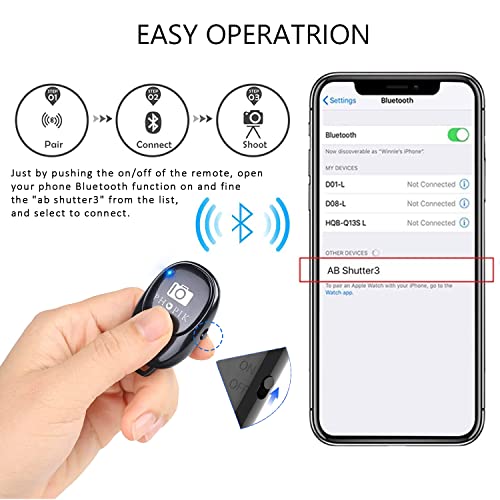 Phone Camera Remote Control(2 Pack) for Photos & Videos, Wireless Camera Remote Shutter Clicker Compatible with iPhone/Android Phone/iPad/Tablets with Adjustable Wrist Strap