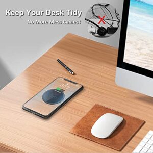 Desk Wireless Charger, hopopower 15W Fast Wireless Charging Station Pad Compatible with iPhone 14/14 Pro/14 Pro Max/13/13 Pro Max/13 Mini/12/12 Pro Max/11/11 Pro/11 Pro Max/Galaxy S22/S21/S20/Note 20