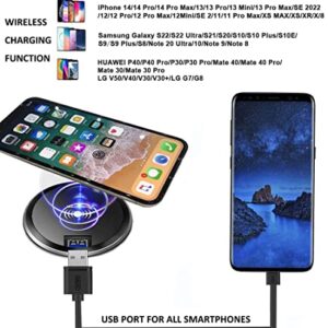 Desk Wireless Charger, hopopower 15W Fast Wireless Charging Station Pad Compatible with iPhone 14/14 Pro/14 Pro Max/13/13 Pro Max/13 Mini/12/12 Pro Max/11/11 Pro/11 Pro Max/Galaxy S22/S21/S20/Note 20