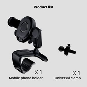 QERRPY Car Phone Holder Mount, Clip On Auto Dashboard & Air Vent & Sun Visor, 360 Degree Rotation One Hand Operation, Fits Most Vehicle and Phones