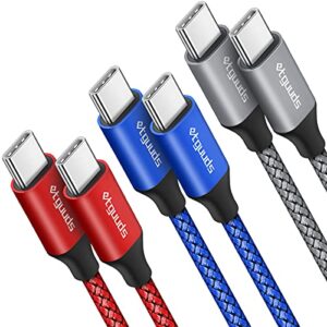 etguuds usb c to usb c cable [3ft, 3-pack], pd 60w fast charge type c to type c charging cord compatible with samsung galaxy s21 s21+ s20 s20+ ultra s10 note 20 5g, pixel 5 4 4a 3 3a 2 xl, switch etc