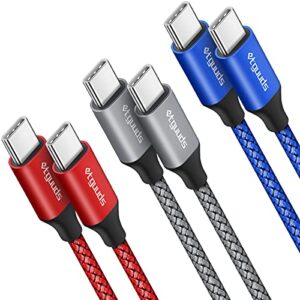 etguuds USB C to USB C Cable [3ft, 3-Pack], PD 60W Fast Charge Type C to Type C Charging Cord Compatible with Samsung Galaxy S21 S21+ S20 S20+ Ultra S10 Note 20 5G, Pixel 5 4 4a 3 3a 2 XL, Switch etc