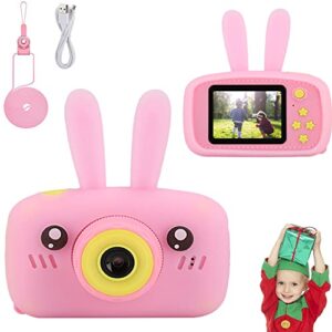 digital camera for kids boys and girls, 12mp children’s camera with rabbit cover, 2 inch screen hd digital video recorder, electronic mini camera christmas birthday gift for students, teens, kids