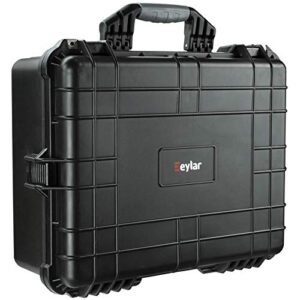 eylar large 20.62″ protective camera case water and shock resistant w/foam (black)