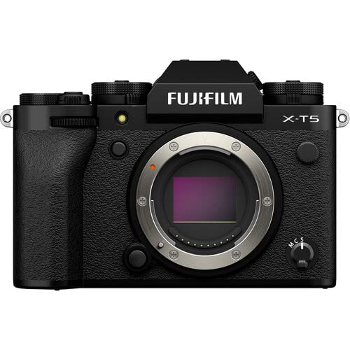 Fujifilm X-T5 Mirrorless Digital Camera Body Bundle with Extra Battery, Monopod, 64GB SDXC Card & More (10 Items) | USA Authorized with Fujifilm Warranty | Fuji x-t5