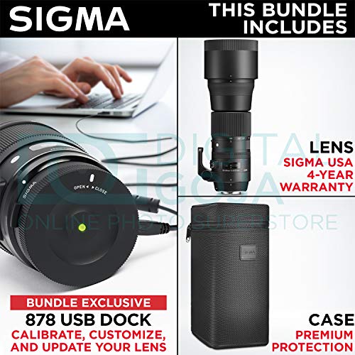 Sigma 150-600mm 5-6.3 Contemporary DG OS HSM Lens for Nikon DSLR Cameras + Sigma USB Dock with Altura Photo Complete Accessory and Travel Bundle