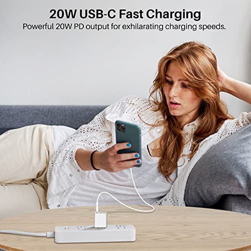 TOZO C1 USB C 20W PD Power Adapter Fast Wall Charger Type C Compatible for iPhone 14/14 Plus/14 Pro/14 Pro Max,iPhone 13/12/Pro/Pro Max/11,iPad Pro,Samsung Galaxy White(Cable not Included)