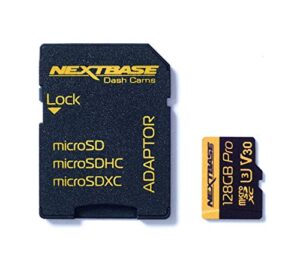 nextbase 128gb u3 micro sd memory card – with adapter – compatible with nextbase in-car dash cams series 1 and 2
