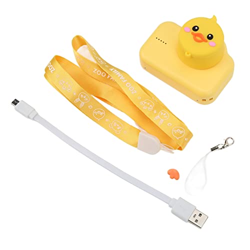 Zyyini Kids Camera, 2 Inch IPS Mini Digital Children's Camera Dual-Camera Cartoon Video Player,with Cute Animal Style Silicone Protective Cover, for Girls Boys(Yellow Duck)