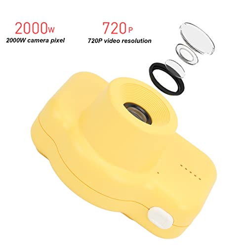 Zyyini Kids Camera, 2 Inch IPS Mini Digital Children's Camera Dual-Camera Cartoon Video Player,with Cute Animal Style Silicone Protective Cover, for Girls Boys(Yellow Duck)