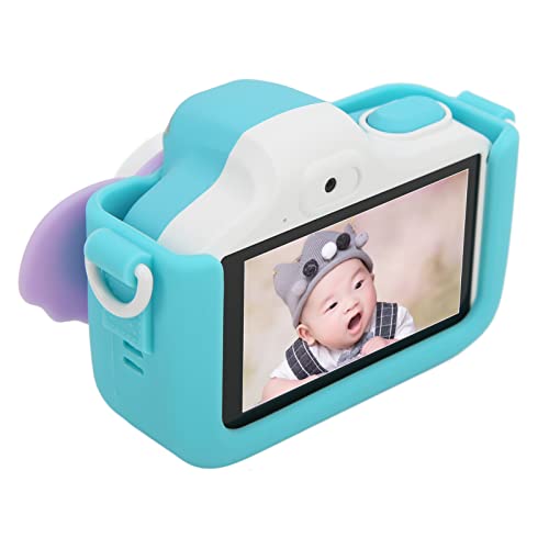 Zyyini Kids Camera, 3 Inch IPS Touch Screen Mini Digital Children's Camera Dual-Camera Cartoon Video Player,with WiFi and Silicone Camera Case, for Girls Boys