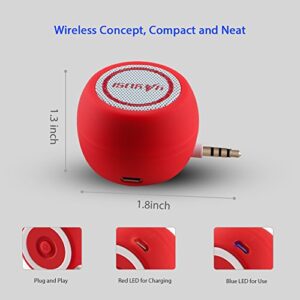 Portable Mini Speaker for iPhone/iPad/iPod/Tablet, 3W Cellphone Speaker with 3.5mm Aux Input, Clear Loud Sound in Compact Golf Size Body (Passion Red)