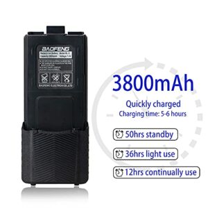 Original UV-5R BL-5L 3800mAh Extended for BaoFeng UV-5R Ham Radio Li-ion Rechargeable Battery Compatible with Baofeng UV-5R BF-8HP UV-5X RD-5R UV-5RTP UV-5R Plus UV-5RE Etc Two Way Radio (1Pack)