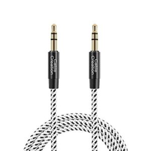 cablecreation aux cord male to male,3.5 mm audio cable for car(1.5ft/0.45m,18inch), 1/8 input auxiliary cable for headphones, car/home stereo, speaker,and more(with aux port),black.