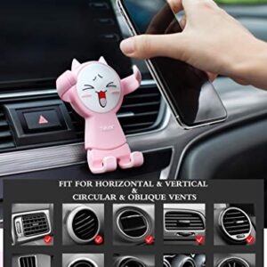 Cute Girly Cartoons Car Phone Holder Mount Air Vent Phone Holder for Car,Compatible Dashboard Windshield Car Phone Holder,Car Accessories for Women and Girls (Rose Pink)