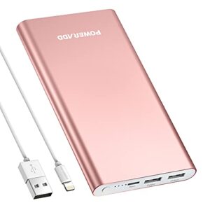 energycell pilot 4gs portable charger,12000mah fast charging power bank dual 3a high-speed output battery pack compatible with iphone 12 11 x samsung s10 and more – a-rose gold