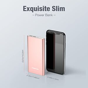 EnergyCell Pilot 4GS Portable Charger,12000mAh Fast Charging Power Bank Dual 3A High-Speed Output Battery Pack Compatible with iPhone 12 11 X Samsung S10 and More - A-Rose Gold