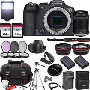canon eos r7 mirrorless camera w/rf-s 18-150mm f/3.5-6.3 is stm lens + 2x 64gb memory + hood + case + filters + tripod & more (35pc bundle)