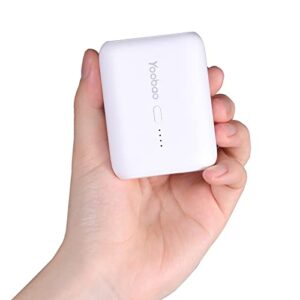 yoobao portable charger super mini 10000mah power bank 20w power delivery fast charging, 2 output & 2 input usb-c cell phone external battery pack for iphone 14/13/12, samsung, tablet, etc (white)