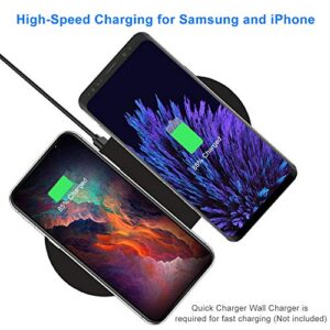 Dual Wireless Charger, COSOOS Fast Wireless Charging Pad Compatible for iPhone 13/13 Pro/13 Pro Max/13 Mini/12/11/XS/8 Plus, Galaxy S21/S20, Note 10, AirPods Pro, Galaxy Buds+(No AC Adapter)