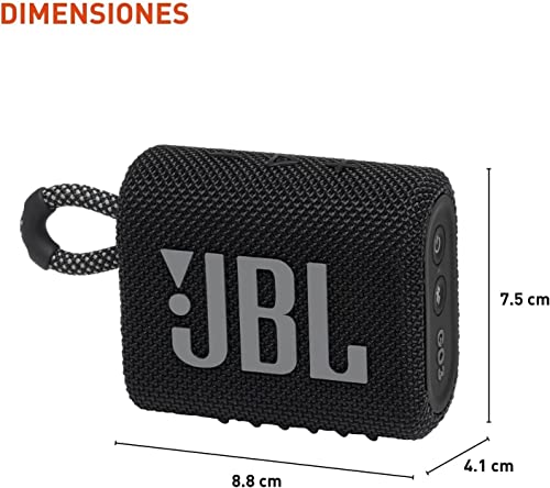 Boomph On-The-Go Kit: JBL Go 3 Portable Bluetooth Wireless Speaker, IP67 Waterproof and Dustproof Built-in Battery - Black