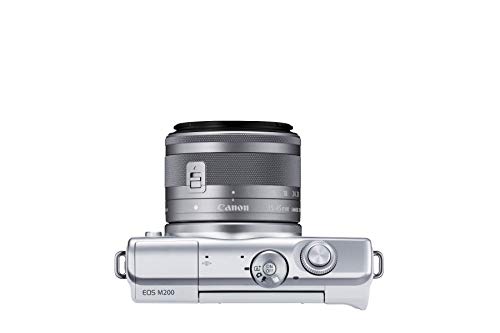 Canon EOS M200 Compact Mirrorless Digital Vlogging Camera with EF-M 15-45mm Lens, Vertical 4K Video Support, 3.0-inch Touch Panel LCD, Built-in Wi-Fi, and Bluetooth Technology, White